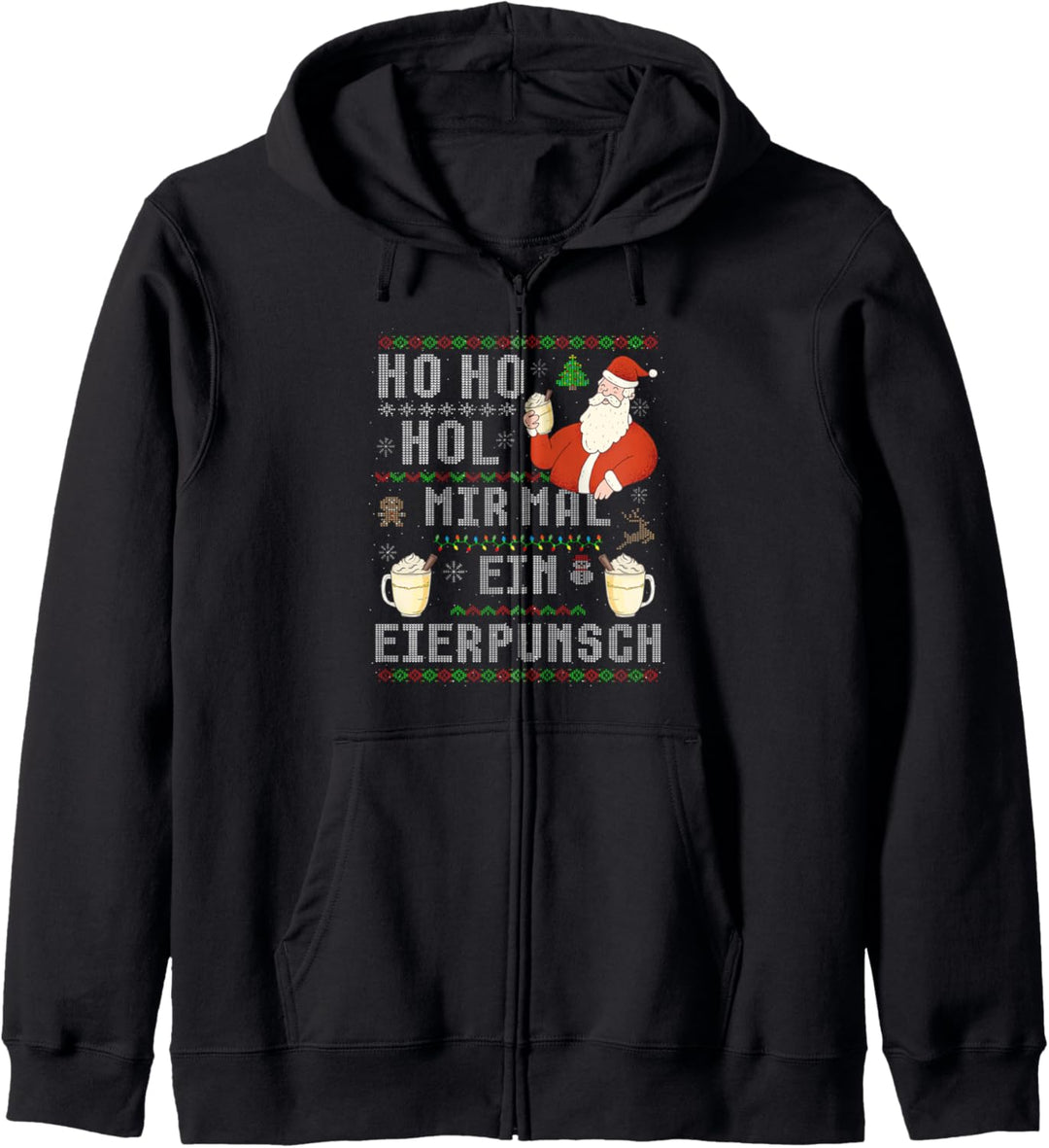 Witziges Weihnachten Hol mir ein Eierpunsch Ugly Christmas Kapuzenjacke