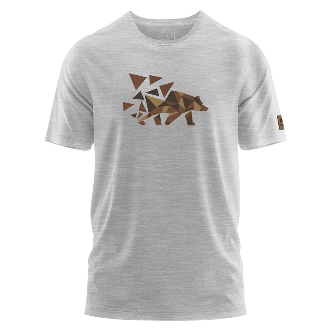 FORSBERG Mikkelson T-Shirt mit stylischem Polygonbär Brustlogo für Herren XXL Hellgrau/Braun, XXL He