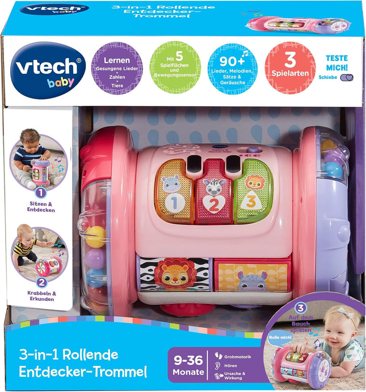 Vtech 3-in-1 Rollende Entdecker-Trommel pink