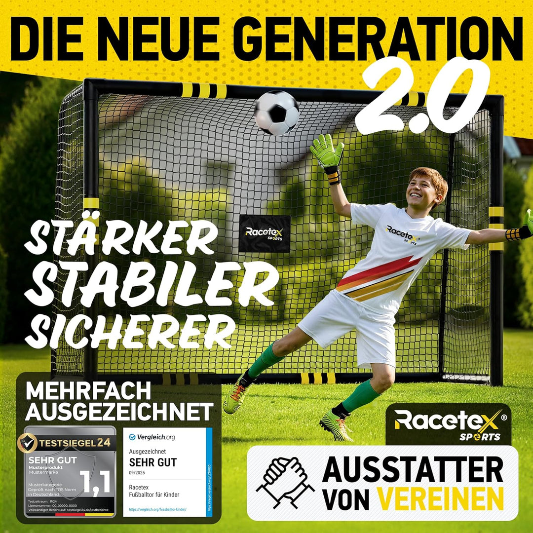 Racetex Fussballtore für Garten Kinder und Erwachsene mit [Anti-Rost Beschichtung] - Fussballtor Kin