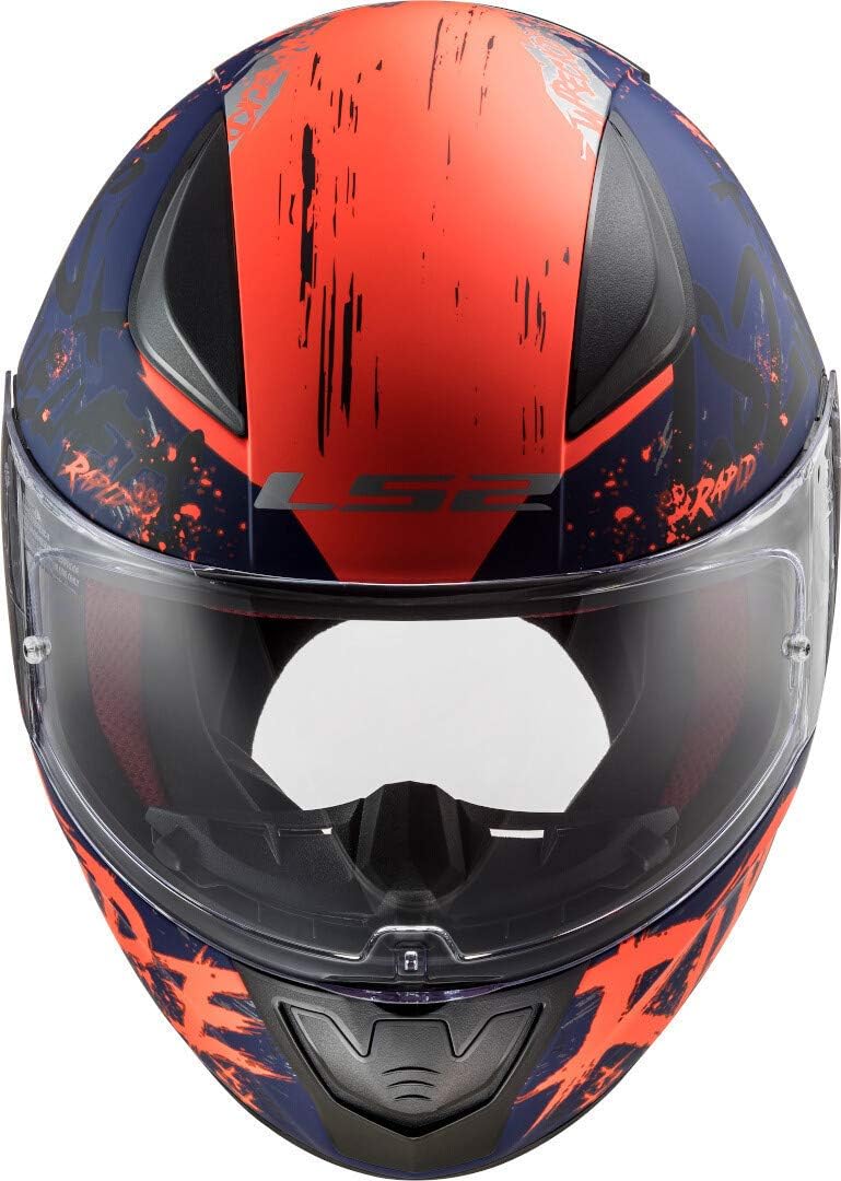 LS2 Herren NC Motorrad Helm, Schwarz/Orange/Blau, M M Schwarz/Orange/Blau, M Schwarz/Orange/Blau