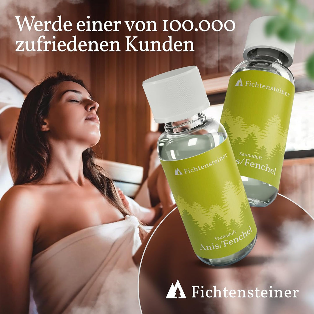 Saunaaufguss Anis/Fenchel - Sauna Aufgussmittel - Ergiebiger Sauna Aufguss für bis zu 100 Sauna Aufg