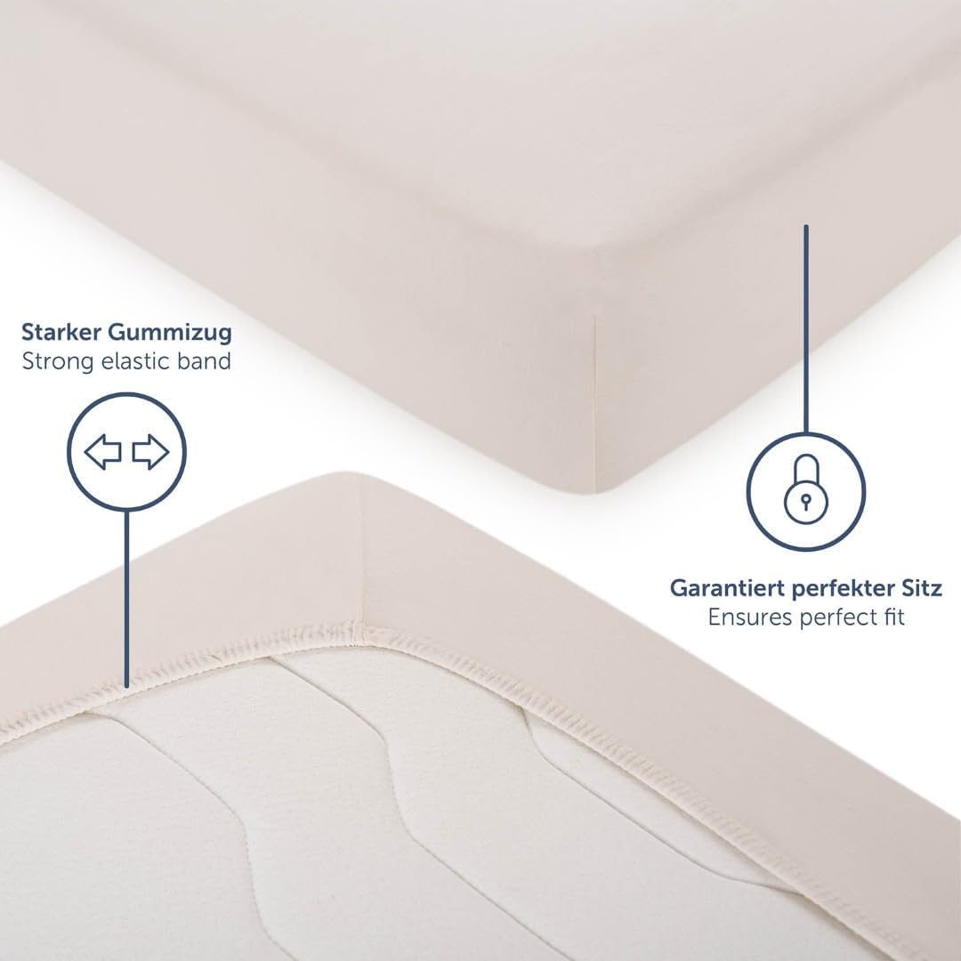 Blumtal® Basics Spannbettlaken 100x200cm Jersey im 2er Set - Bettlaken 100x200cm aus 100% Baumwolle