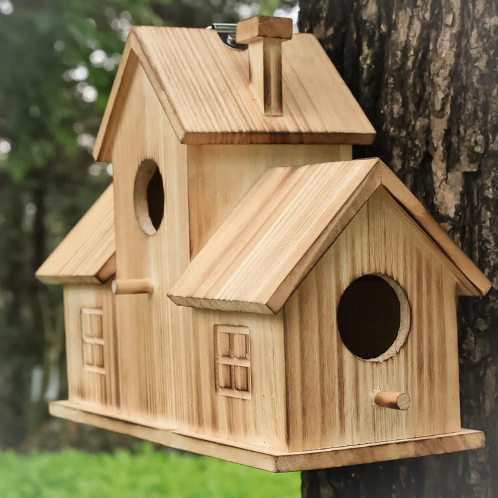 STARSWR Vogelhäuser für draussen, 3 Löcher, Vogelhaus für 3 Vogelfamilien, Bluebird-Finken, Kardinäl