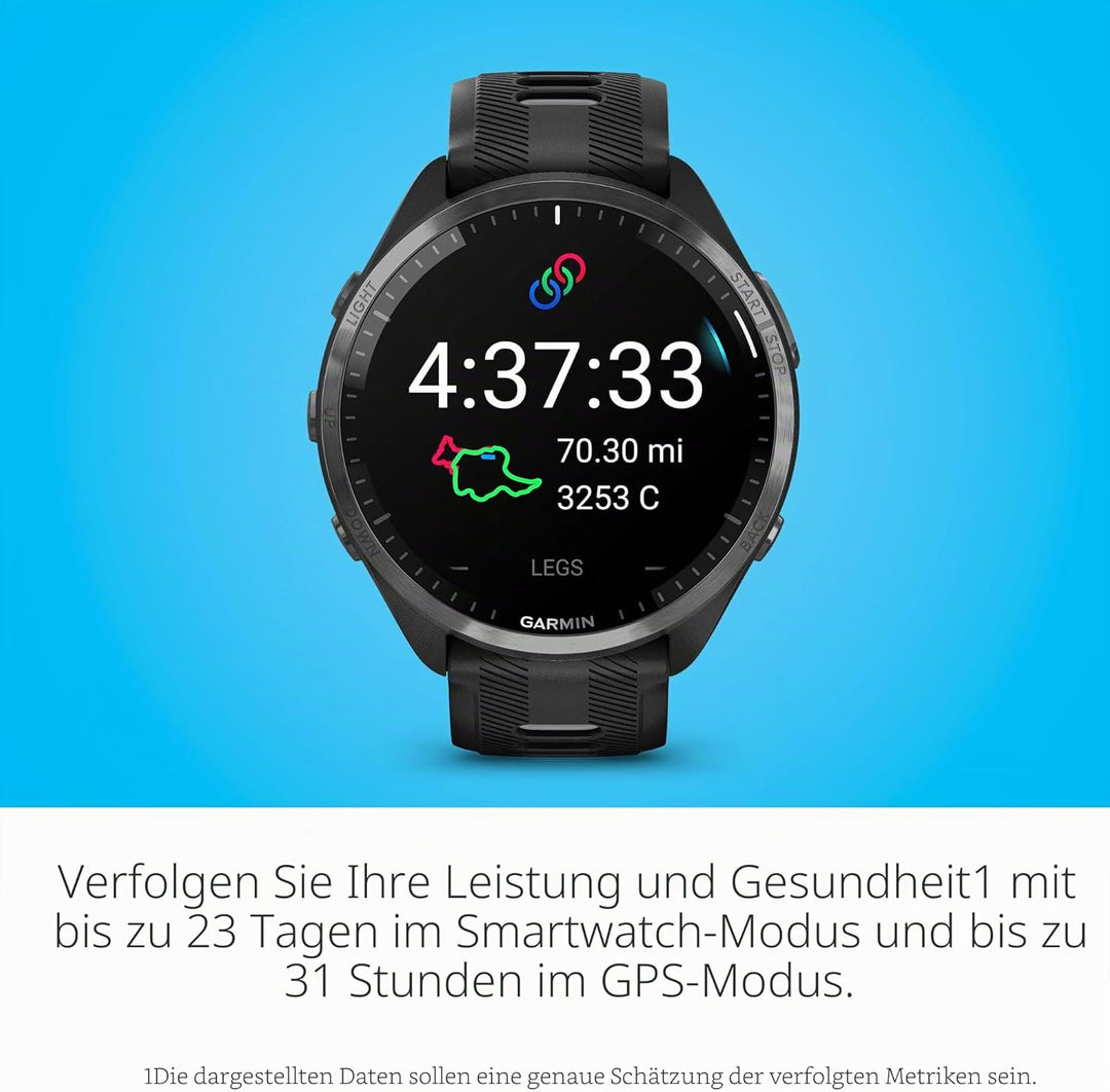 Garmin Forerunner® 965 Running Smartwatch, buntes AMOLED-Display, Trainingsmetriken und Wiederherste