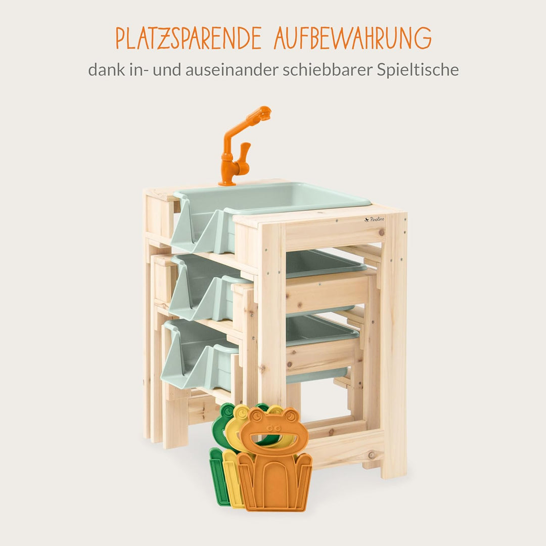 PINOLINO Wasserspieltisch-Set Frolino, 3-teilig, Outdoor Wasserspielzeug für Kinder, Gartenspielzeug