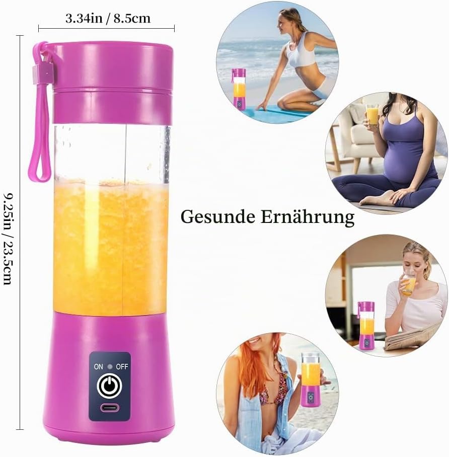 Mixer Smoothie Maker, Elektrischer USB-Entsafter Mixer, Tragbarer Mini-Mixer für Shakes und Smoothie