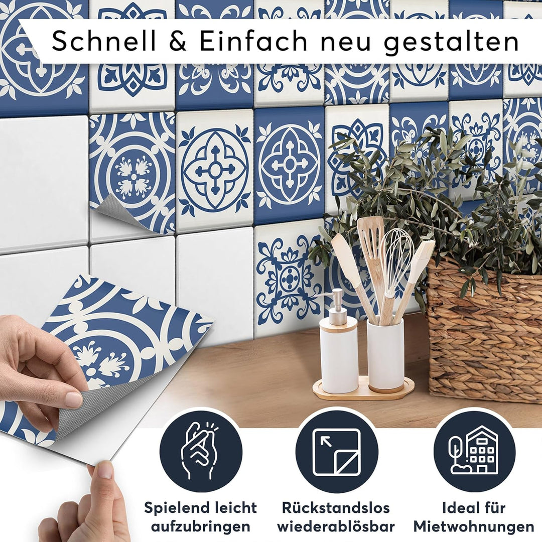 CREATISTO Klebefliesen Stickerfliesen Fliesenfolie - Aufkleber Sticker für Wandfliesen I Klebefliese