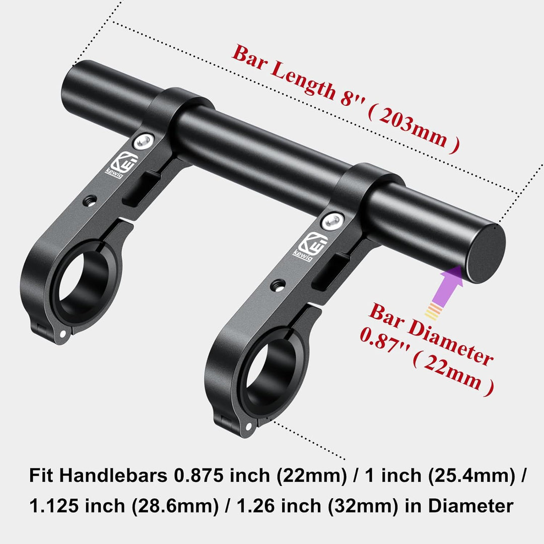 BRCOVAN Aluminiumlegierung Lenker Erweiterung mit 200mm Langer Querstange, Lenkerverlängerung mit Do