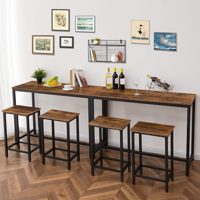 HOOBRO Barhocker, 2er Set Barstühle, Küchenstühle mit stabilem Metallgestell, Sitzhöhe 65 cm, mit Fu