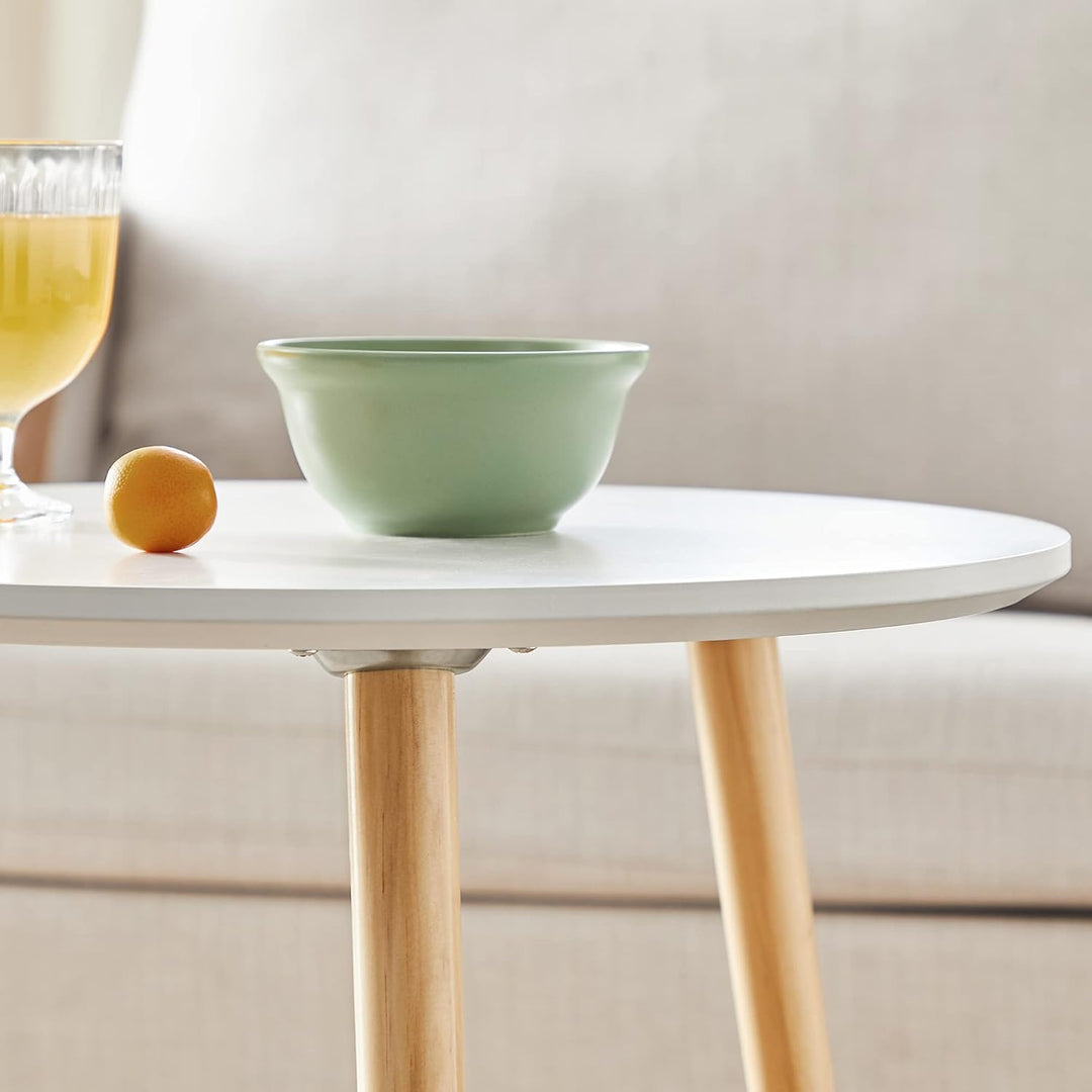 SONGMICS Beistelltisch-Set rund, 2 Moderne Sofatische, minimalistisch, skandinavischer Stil, Couchti