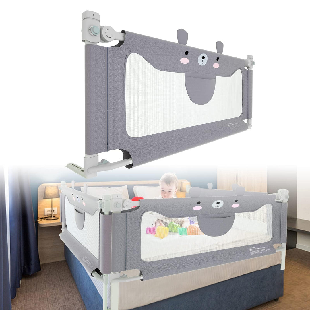 LARS360 200 cm Kinderbettgitter Bettgitter Fallschutz Sicherheitsgitter Höhenverstellbares Bett Abst
