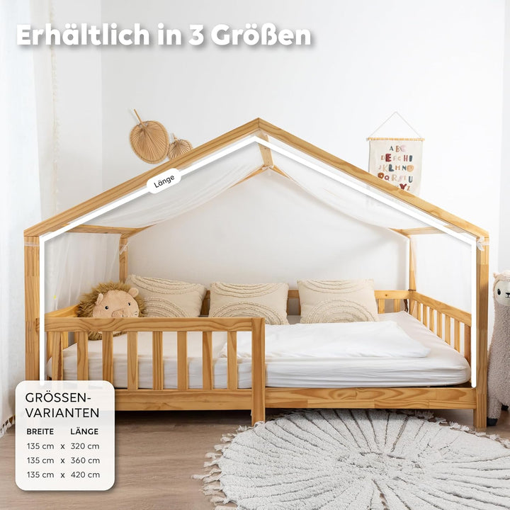 lilimaus Hausbett Himmel mit leuchtenden Sternen - Betthimmel Hausbett Deko - Geschenk Mädchen & Jun