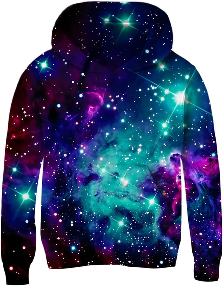 Fanient Pullover Jungen Mädchen 3D Print Fleece Hoodie Kinder Hooded Sweatshirt with Kangaroo Pocket