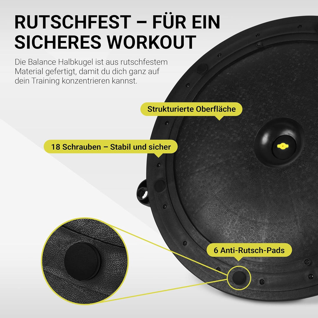 MSPORTS Balance Ball Trainer Premium | Gymnastikball + Expander &amp; Pumpe - beidseitig nutzbar | Balan