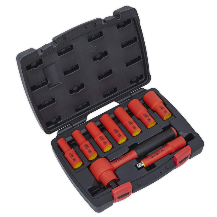 Insulated Socket Set 9pc 3/8"Sq Drive 6pt WallDrive® VDE Approved