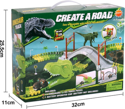 jerryvon Autorennbahn Dinosaurier Spielzeug 2 3 4 5 6 Jahre Junge Kinderspielzeug Mit Dino Cars 14 S