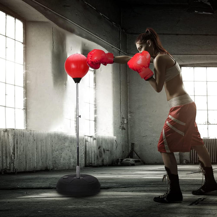 Erwachsene Punchingball Standboxsack Boxen Set Standbox Handschuhen Punching-Training Verstellbar Hö