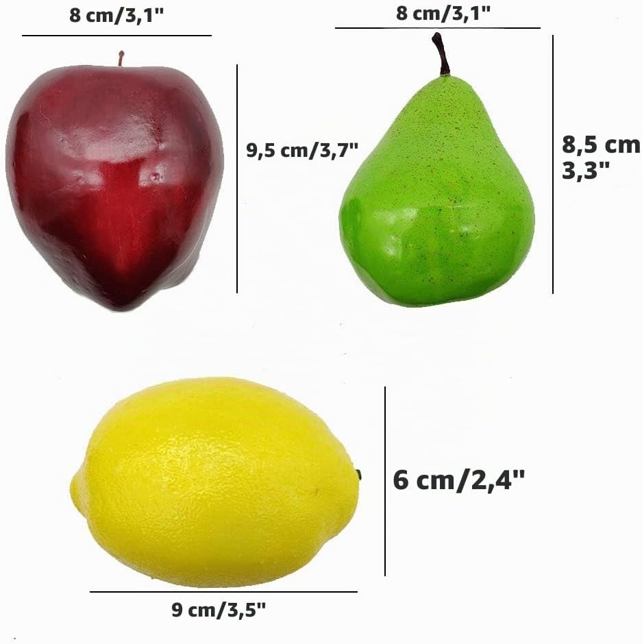 21 Stück künstliche Früchte Sortiert gefälschte Früchte lebensechte realistische Früchte für die Inn