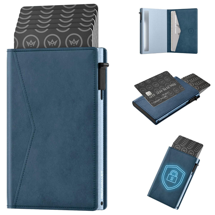 Kartenetui Slim – 8 Karten und geldscheine - RFID Schutz - Magnetischer Verschluss - Portemonnaie -