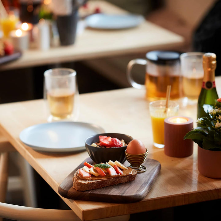 Point-Virgule Servierbrett aus Walnussholz mit Griff, perfekt zum Servieren von Vorspeisen und Käse,