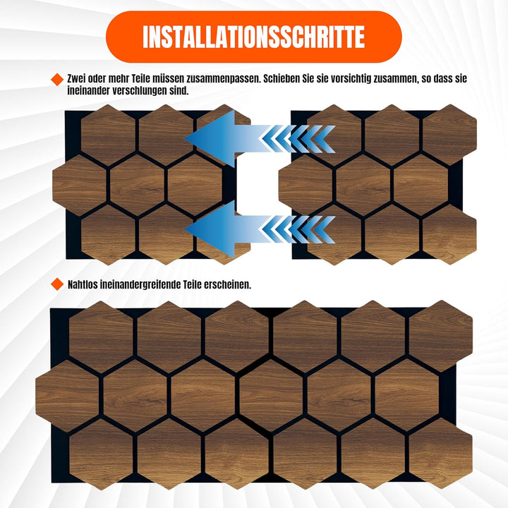 AS Country Stone® Akustikpaneele Holz | 4x Stück - 80cm x 65cm | echtes Holz | Effektive Schalldämmu