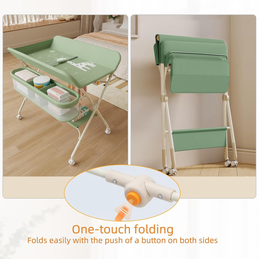 OHMG Wickeltisch,Baby Wickeltisch klappbar,faltbar und tragbar,Mobile Babypflegetisch,Traglast 25 kg