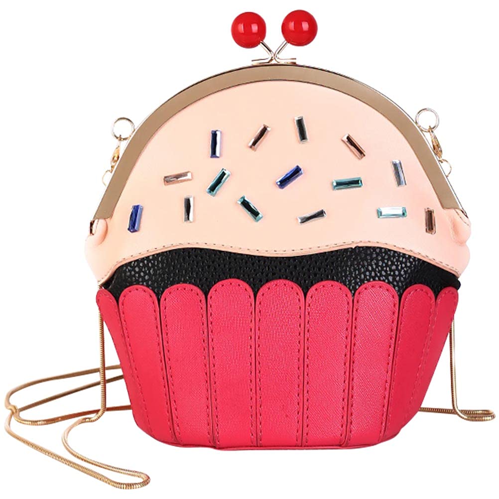 Amosfun Kleine Niedliche Crossbody Geldbörse Einzigartige Cupcake Eis Förmigen Design Handy Schulter