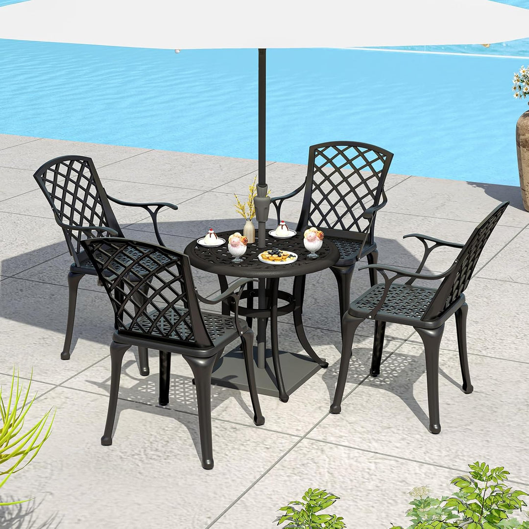 GOPLUS 2er Set Gartenstühle, Balkonstühle mit bequemen Armlehnen & gebogener Rückenlehne & breiter S