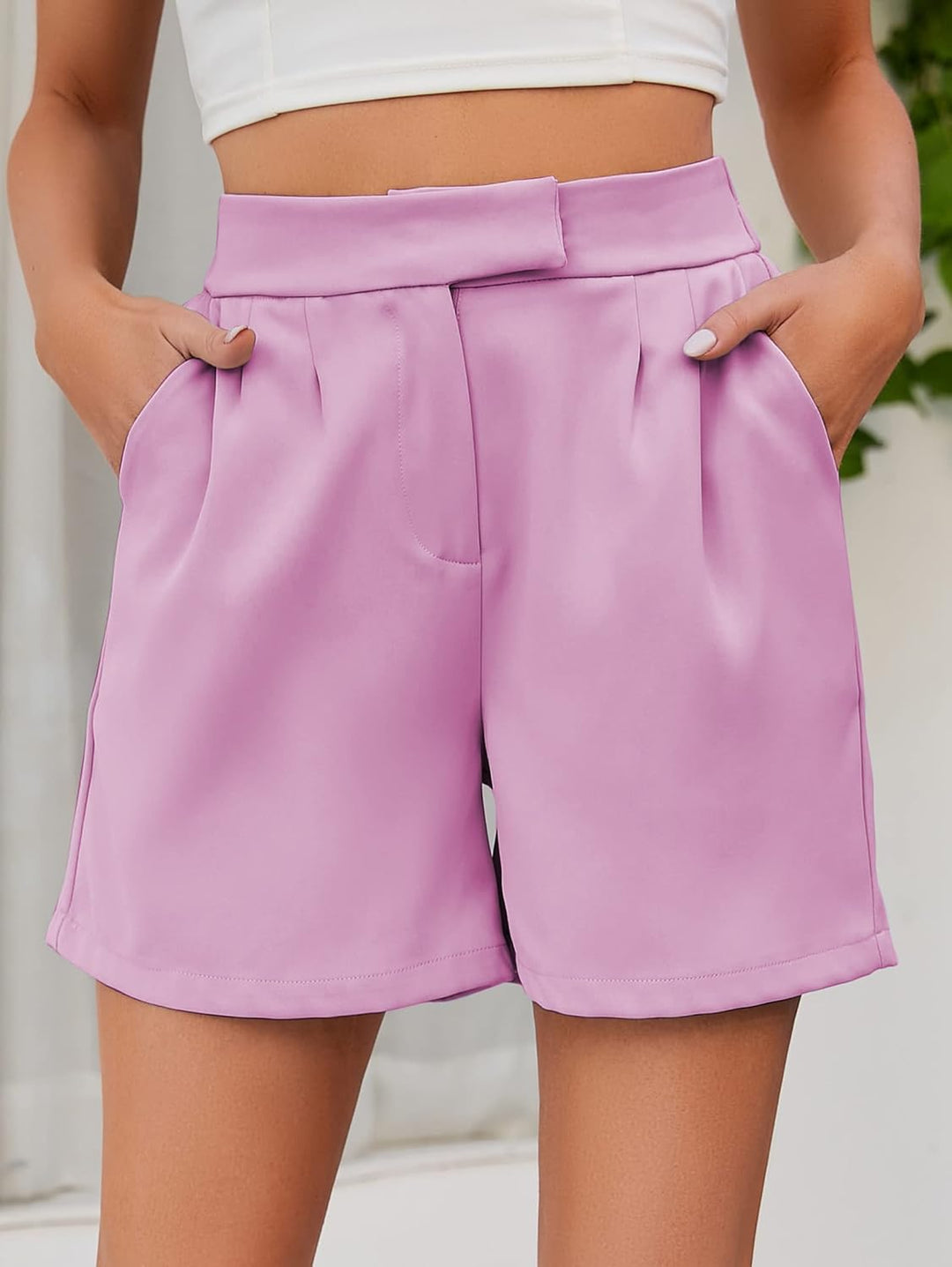 Famulily Frauen Sommer Lose Casual Bequeme Shorts Zurück Elastische Taille Weite Beinhose mit Tasche