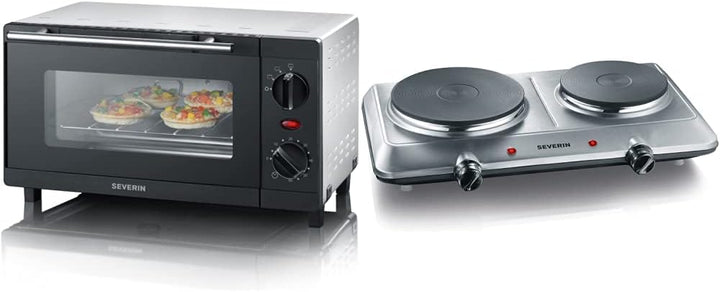 SEVERIN TO 2052 Back- und Toastofen (800 W, Inkl. Grillrost und Backblech, 9 L) silber /schwarz & Do