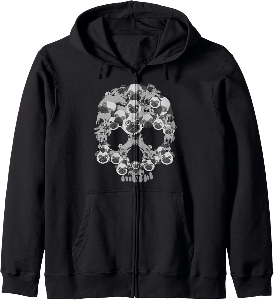 Mops Totenkopf I Halloween Kostüme I Cooles Totenkopf Mops Kapuzenjacke