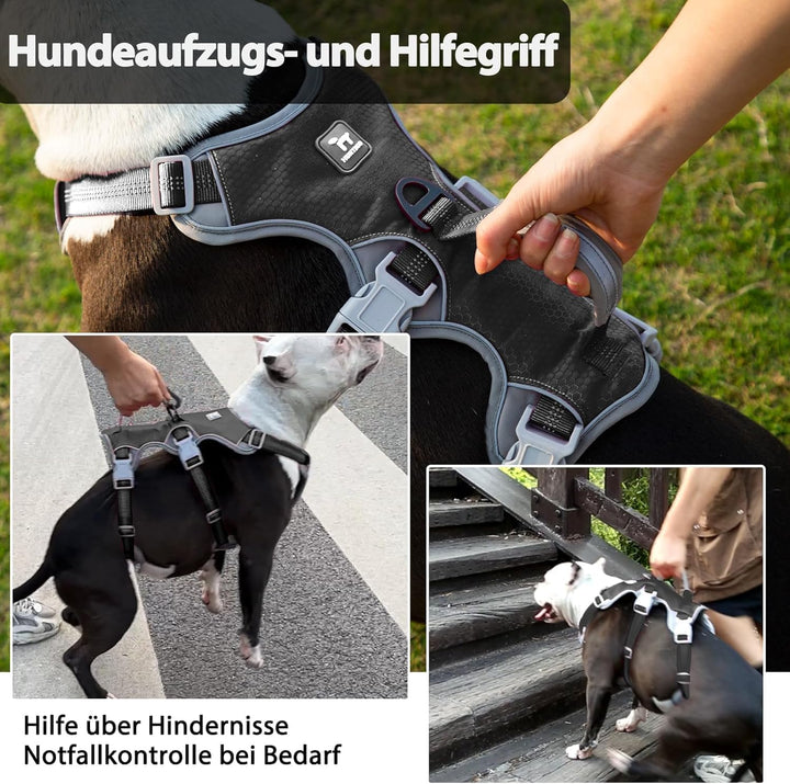 Huntboo Hunde Sicherheitsgeschirr, Sicherheitsgeschirr für Hunde, Vollständig Reflektierendes Geschi