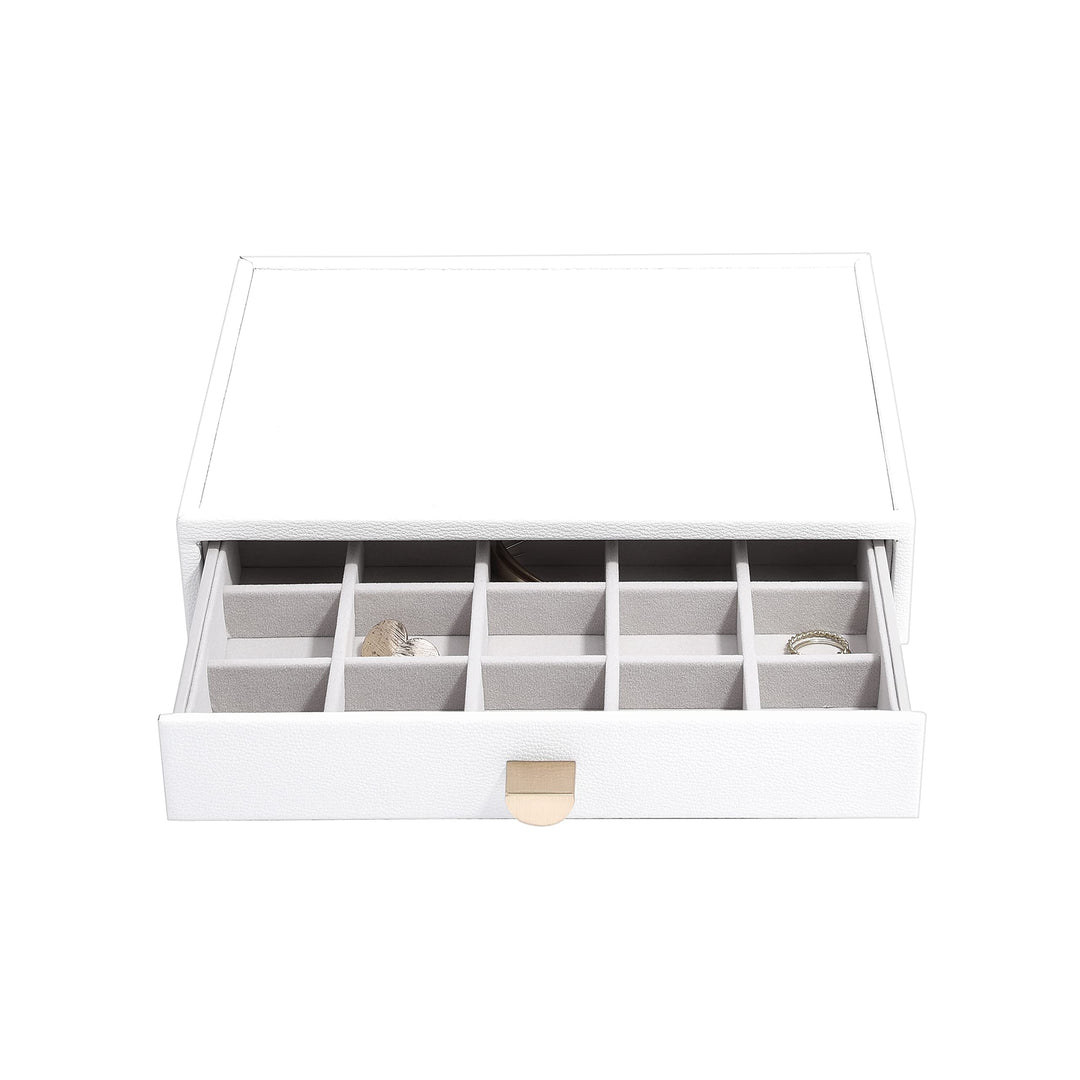 Stackers Pebble White Classic Trinket Drawer Layer, White