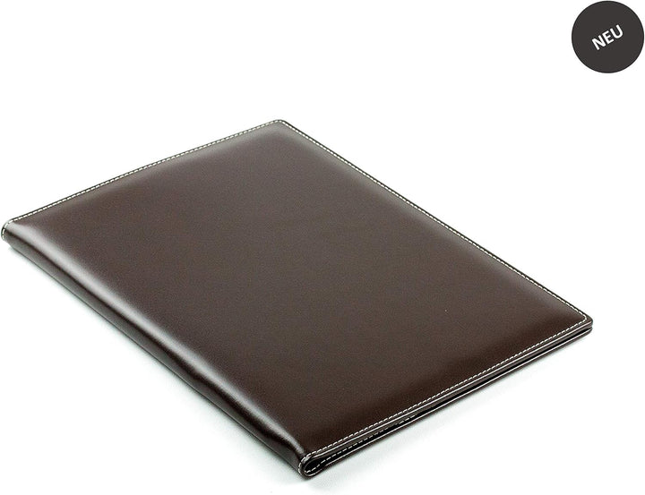DELMON VARONE - Personalisierbare Klemmbrett Mappe DIN A4 Cambridge Top Grain Leder Braun - Echtlede