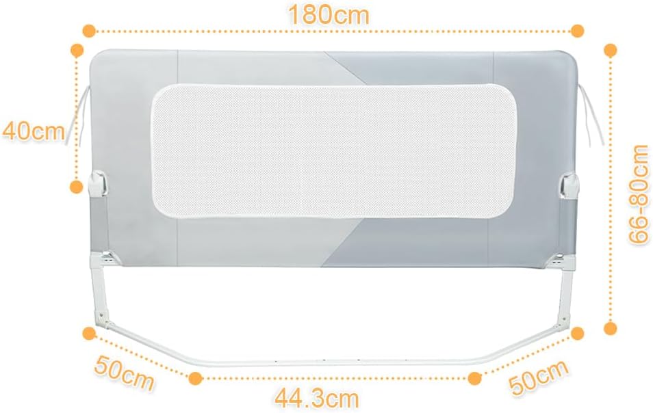 OHMG Bettgitter für Babys, 150 cm, faltbar, Sicherheitsbarriere für Kinder, tragbar, Bettgitter für