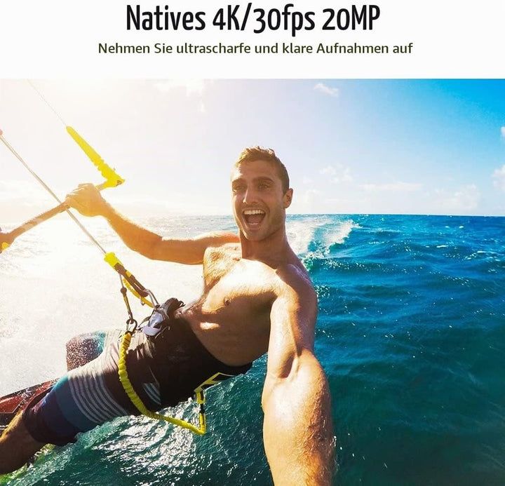 AKASO Action Cam 4K 30FPS Action Kamera 20MP WiFi mit Touchscreen EIS 40M unterwasserkamera mit Spra