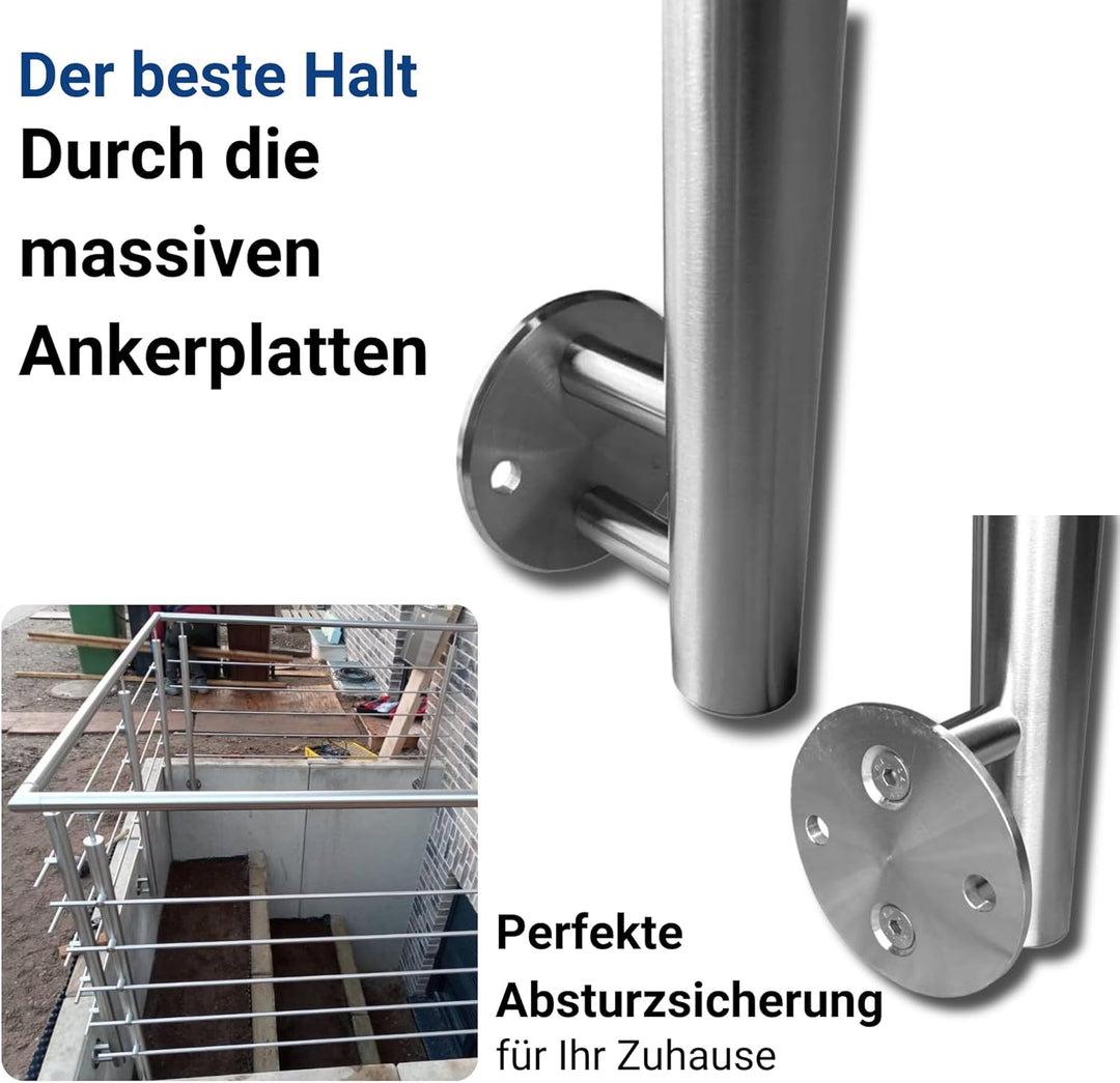 Edelstahl Geländer Markengeländer Buchetmann2, Handlauf Treppengeländer Balkongeländer bis 6m am Stü