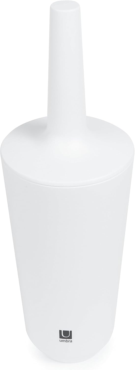 Umbra 1004478-660 Corsa Toilet Brush, WC-Büstenhalter aus Keramik, Weiss Toilettenbürstenhalter Weis