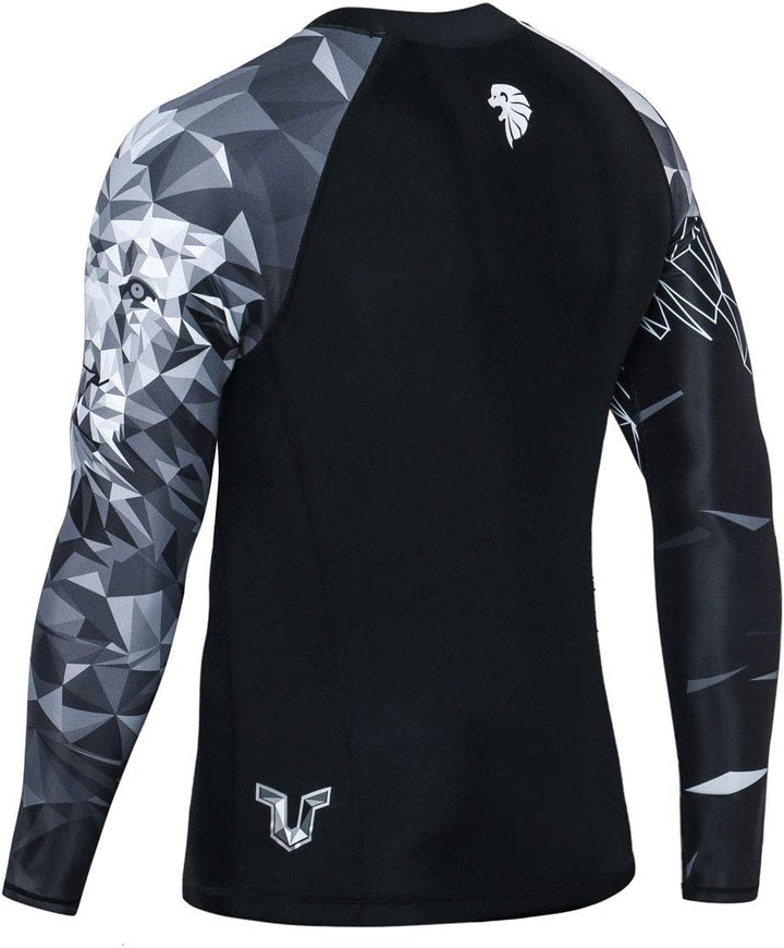 HUGE SPORTS Wildes Tier Rashguard Sonnenschutz Schnelltrocknend Kompression Schwimmshirt XL Löwe, XL
