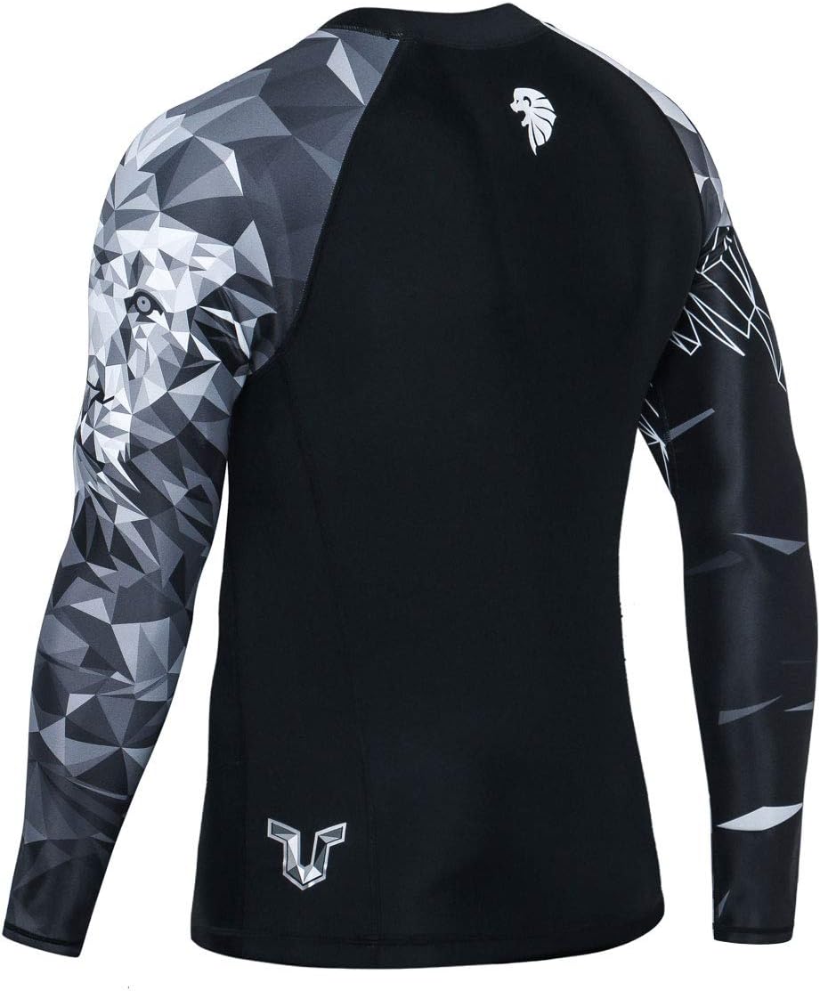 HUGE SPORTS Wildes Tier Rashguard Sonnenschutz Schnelltrocknend Kompression Schwimmshirt S Löwe, S L