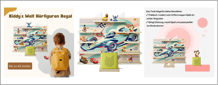 Kiddy's Welt - Hörfiguren Tonie Regal für Tonies-Wandregal kompatibel mit Toniebox- Kinderzimmer Reg