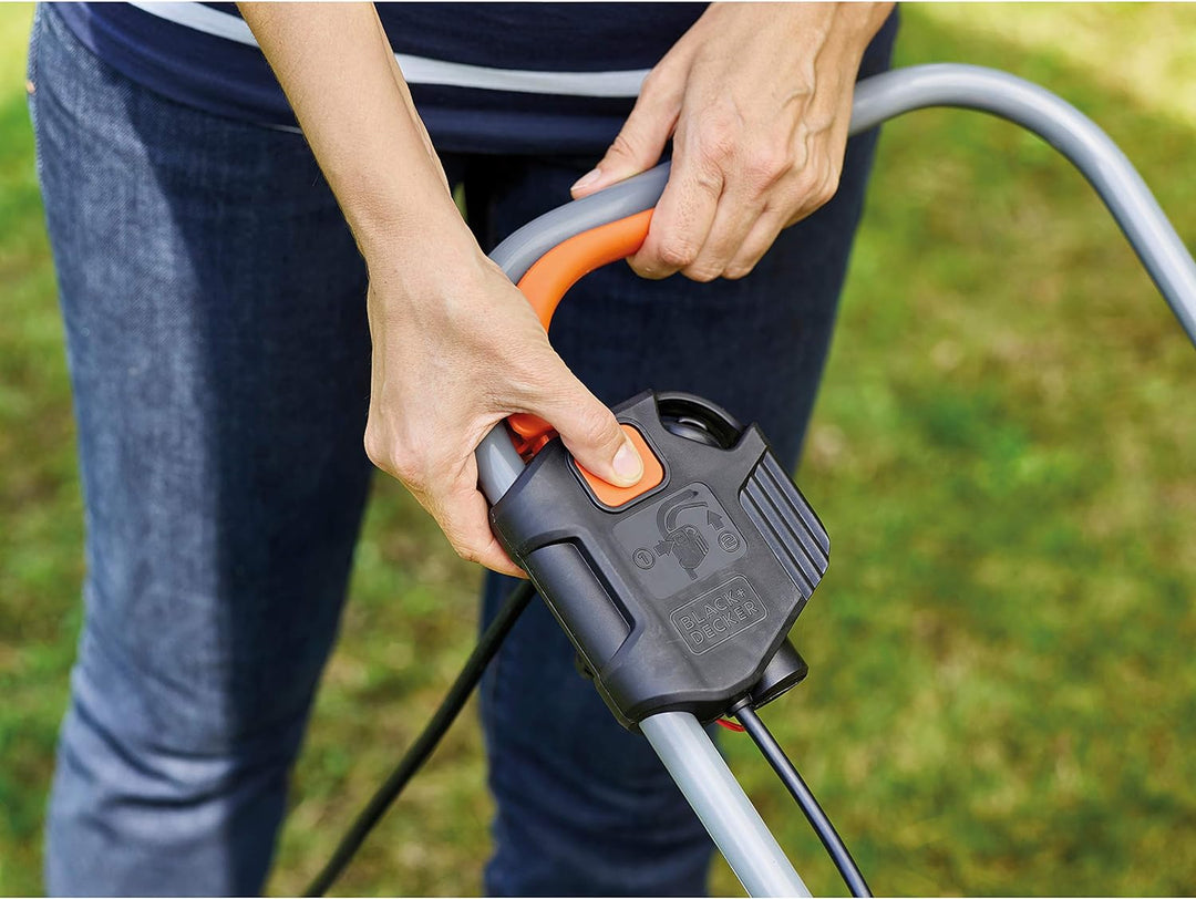 Black+Decker Elektro-Rasenmäher /-trimmer-Kit (1.000 W, 32cm Schnittbreite, 3-fach axial Schnitthöhe