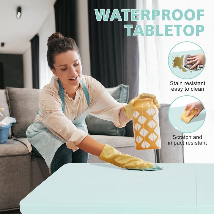 Anself 125cm Portable Heavy Duty Folding Table with Handle, Adjustable Height Foldable Table, Multi-