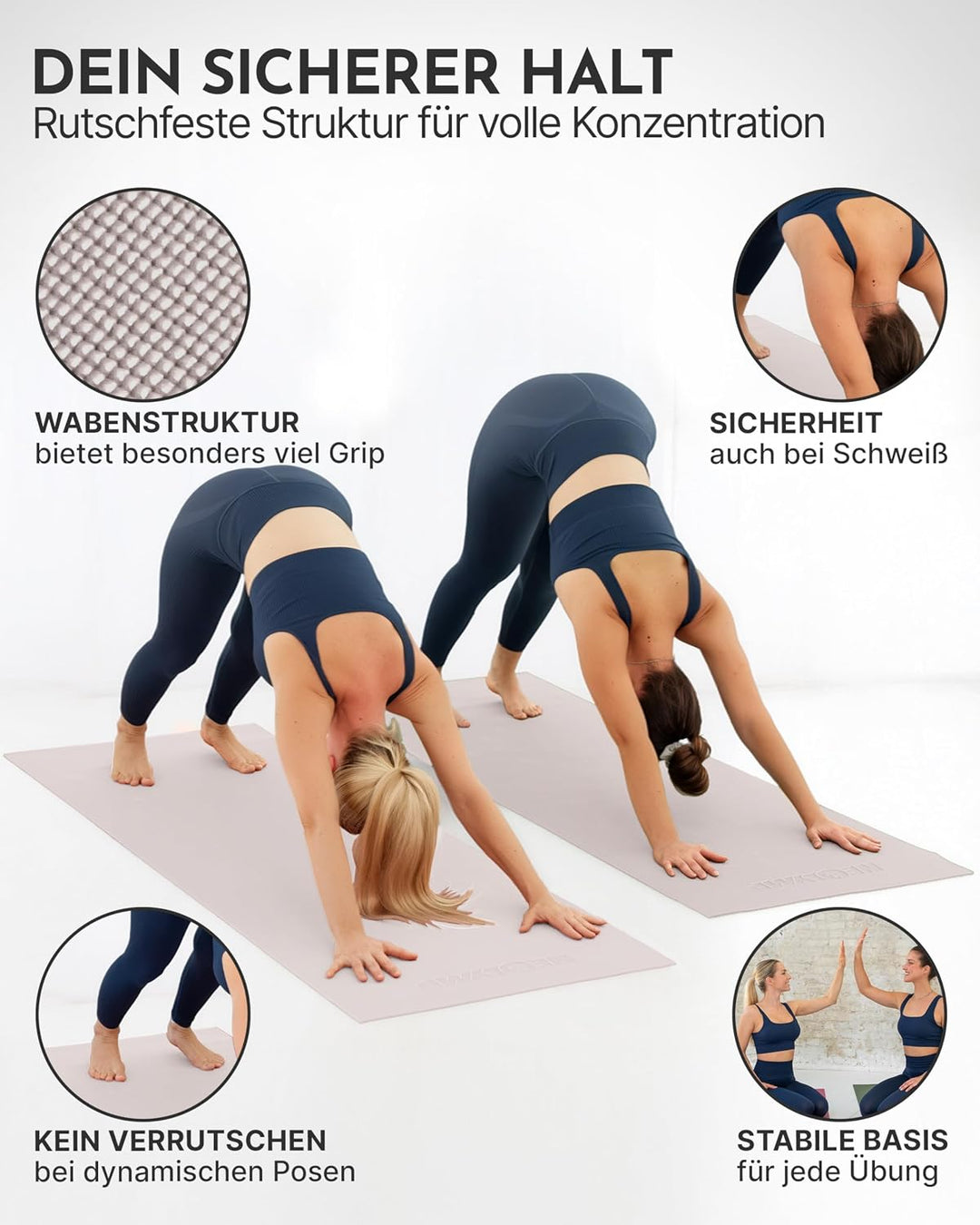NEOLYMP Yogamatte rutschfest &amp; gelenkschonend – Gelenkschonende Gymnastikmatte &amp; Fitnessmatte für Zu