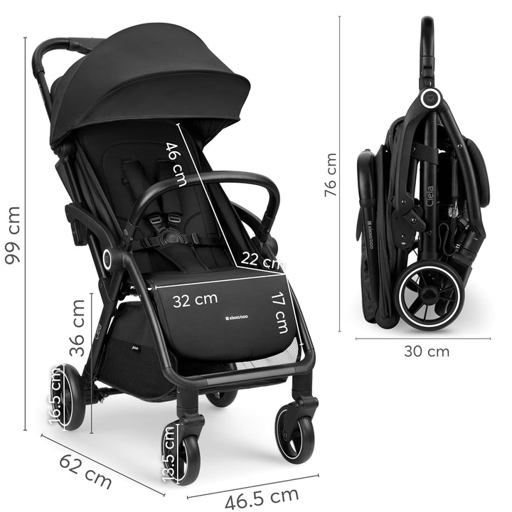 KikkaBoo Buggy Kinderwagen Reisebuggy CIELA, Bis 22 kg, Leicht (7,1 kg), One-Hand-Faltbar, Atmungsak