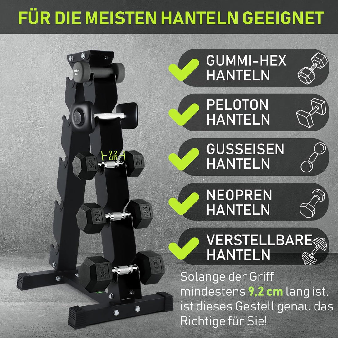 PhysKcal Kurzhantel Rack,Hantelablage für Kurzhanteln, Strapazierfähiger Stah,250kg/300kg Belastbark