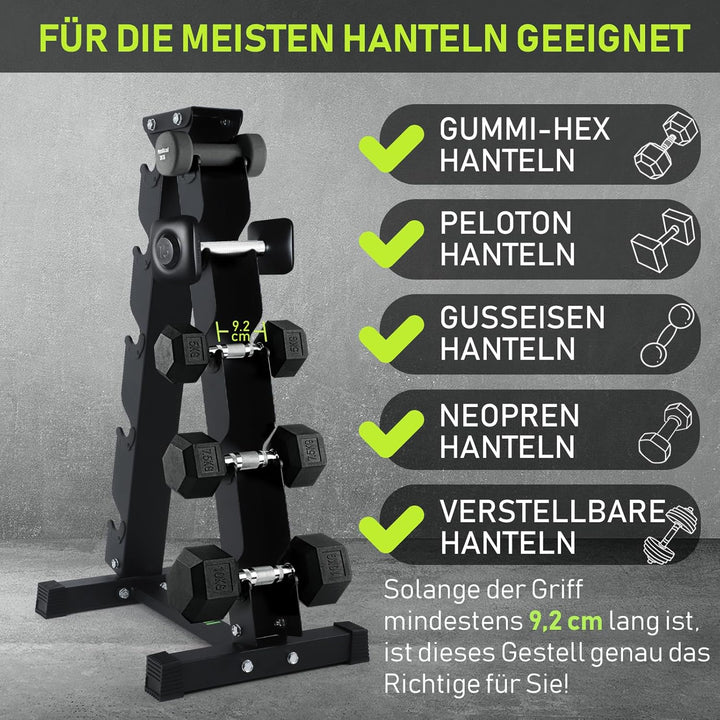 PhysKcal Kurzhantel Rack,Hantelablage für Kurzhanteln, Strapazierfähiger Stah,250kg/300kg Belastbark