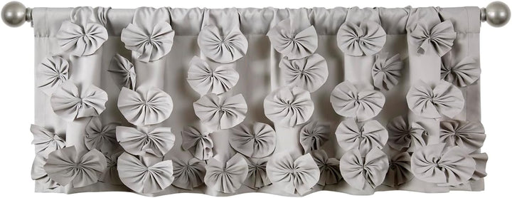 Lush Decor Riley Volant, halbdurchsichtig, gerüscht, strukturierte Schleife, Fensterpaneel für Wohnz
