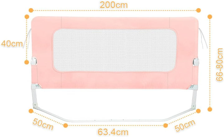 OHMG Bettgeländer,Sicherheitsgitter für Kinder,Sicherheitsgitter für Bett,höhenverstellbar,tragbar,B